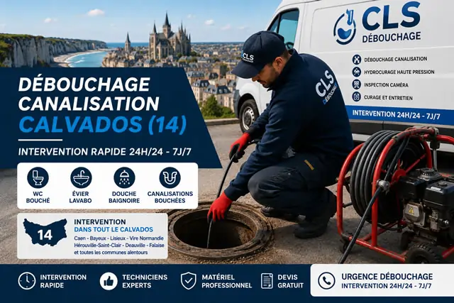 Débouchage canalisation dans le Calvados