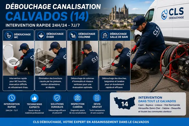 Débouchage canalisations à Basly (14610)