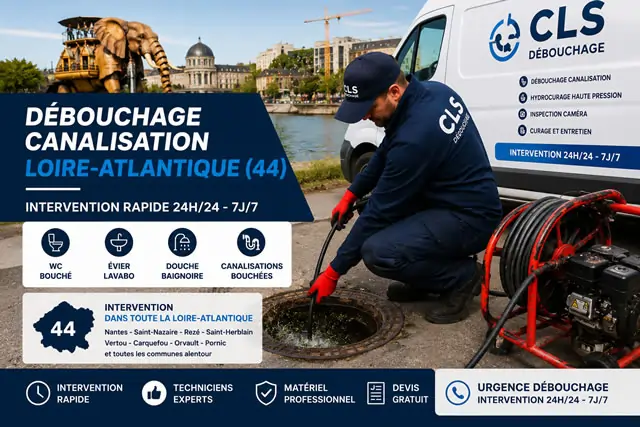 Débouchage canalisation dans la Loire-Atlantique 44