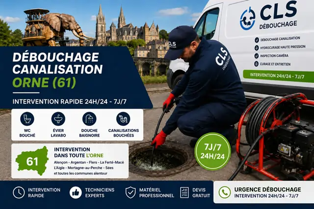 Débouchage canalisation dans l'Orne 61
