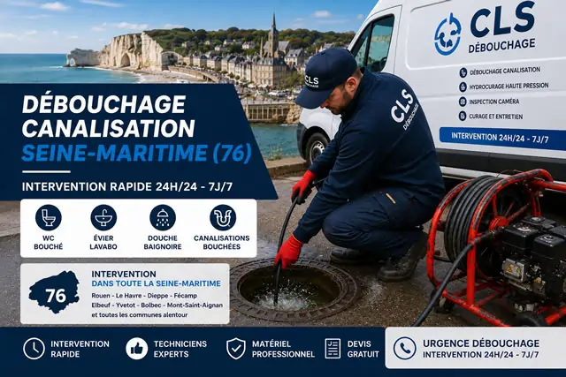 Débouchage canalisation en Seine-Maritime 76